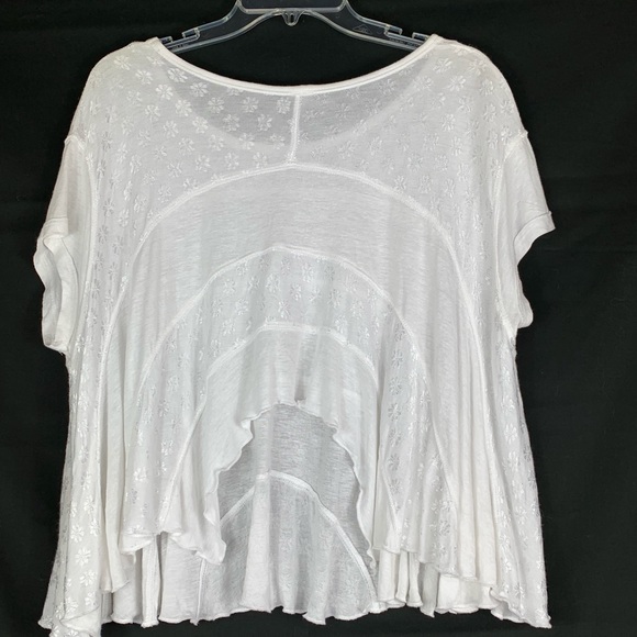 Free People | White Floral Striped Top M - Picture 4 of 6